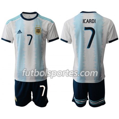 Camisetas Argentina ICARDI 7 Niños Primera Equipacion Copa América 2019